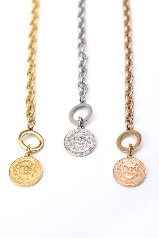 Coin Accent Chain Necklace