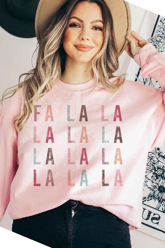 Fa La La Christmas Graphic Sweatshirt - Extra Sassy Size Exclusive