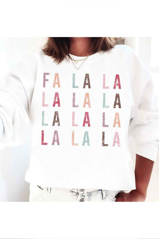 Fa La La Christmas Graphic Sweatshirt - Extra Sassy Size Exclusive