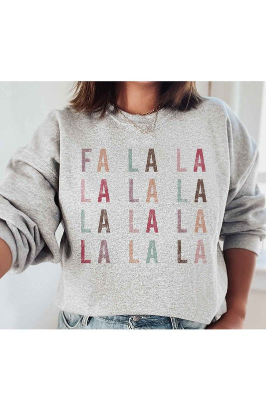 Fa La La Christmas Graphic Sweatshirt - Extra Sassy Size Exclusive