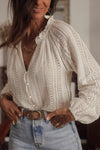 Crochet Lace Knit Sweater Blouse