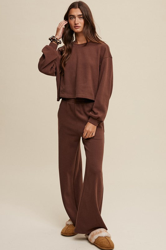 Knit Sweatshirt & Pants Athleisure Lounge Sets