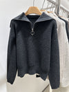 Ribbed Half Zip Sweater