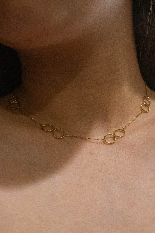 Double Double Circle Necklace in Gold