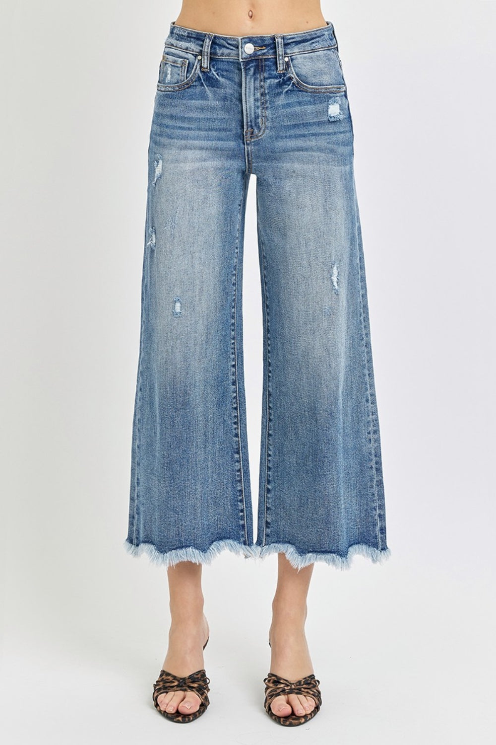 Risen High Rise Cropped Flare Jeans - Petite Length