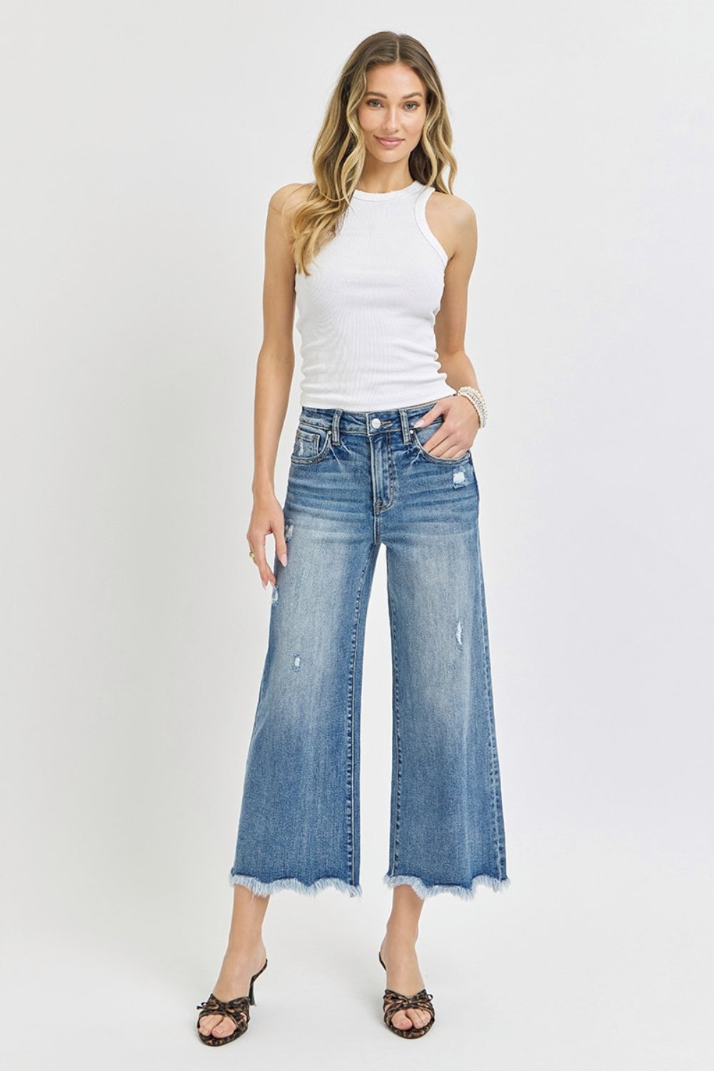 Risen High Rise Cropped Flare Jeans - Petite Length