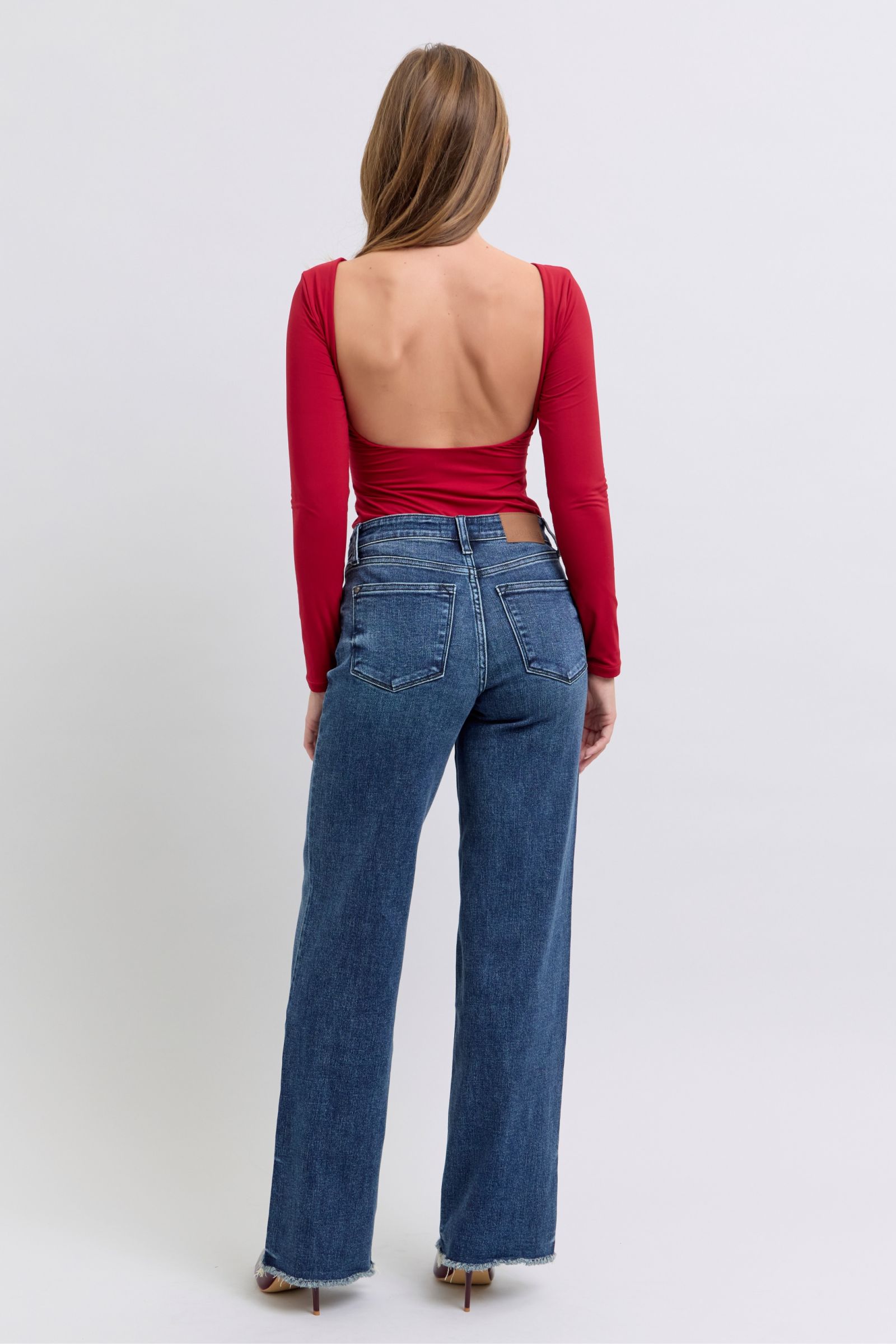 Judy Blue Trina Raw Hem Mid Rise Jeans