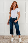 Judy Blue Janice High Rise Button Fly Wide Leg Crop Jeans