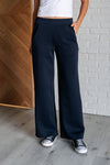 Resort & Lounge Travel Wide Leg Crop Pant in  Navy